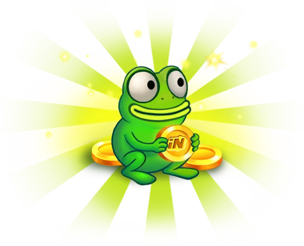 Bonusszene: Der Frosch feiert den Gewinn.