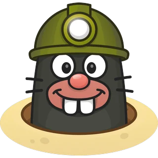 Maulwurf mit grünem Helm – Topo Mole