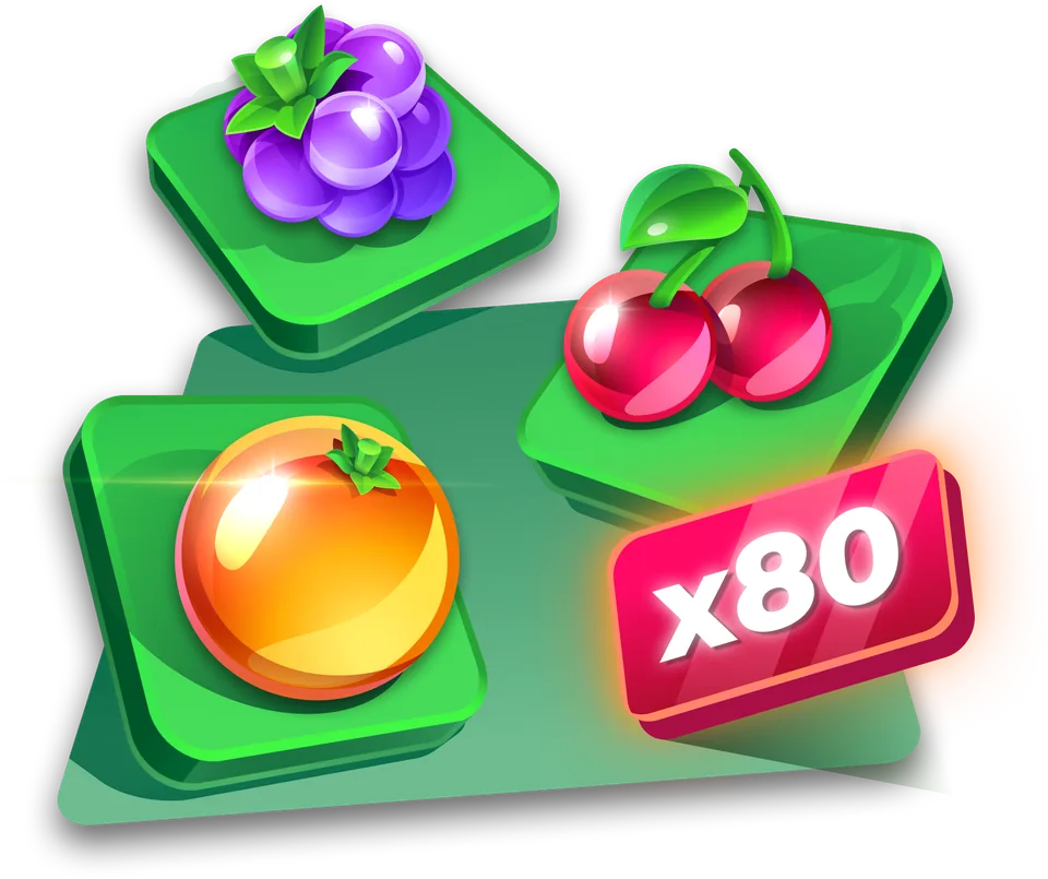 Eine seltene Kombination: drei verschiedene FrĂŒchte und der x80-Multiplikator.